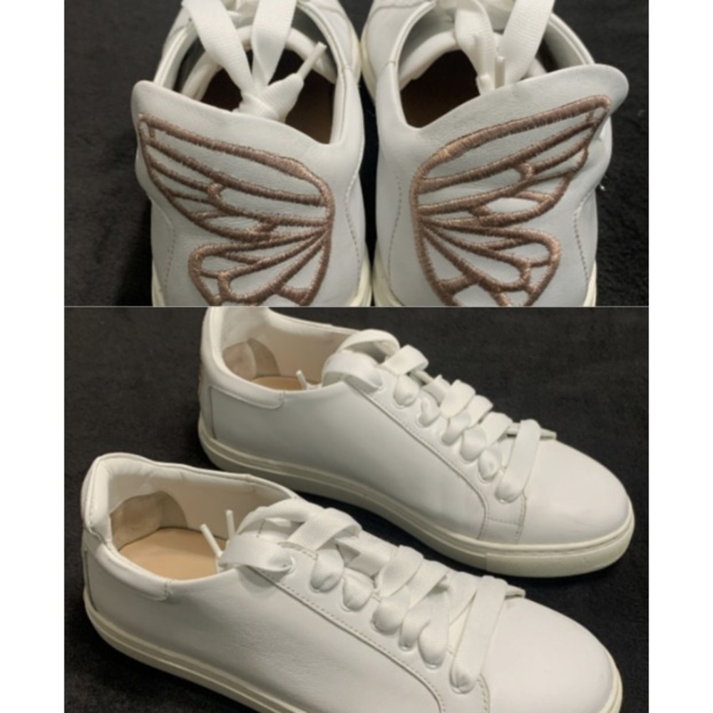 Sophia Webster White Lace Up Sneakers Butterfly Embroidered (EU 39) Size US 8.5